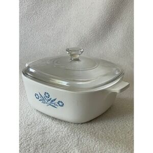 69-72 Corning Ware 1.5 Quart Casserole Dish Blue Cornflower P-1 1/2-B with Lid